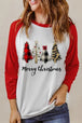 Christmas Tree Graphic Round Neck Long Sleeve T-Shirt Trendsi