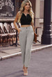 Ankle-Length Straight Leg Pants with Pockets Bazaarbey