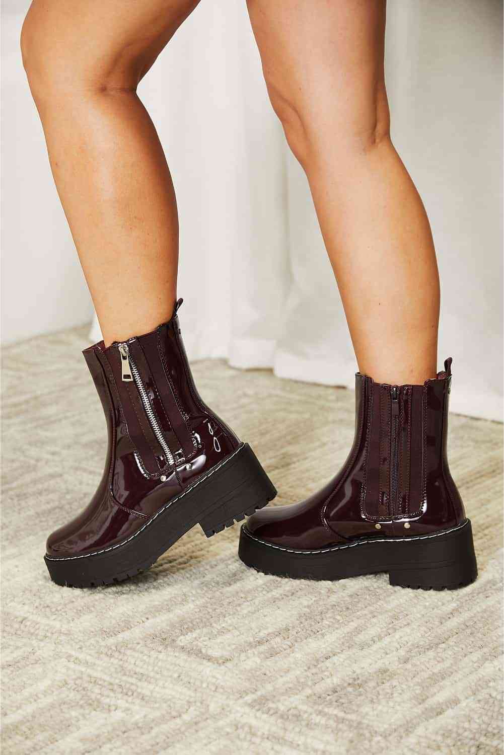  Side Zip Platform Boots Trendsi