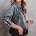 Collared Neck Buttoned Denim Shirt Bazaarbey