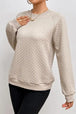 Texture Round Neck Long Sleeve Sweatshirt Bazaarbey