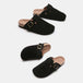 Suede Closed Toe Buckle Slide Trendsi