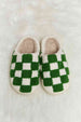 dy Checkered Print Plush Slide Slippers Trendsi