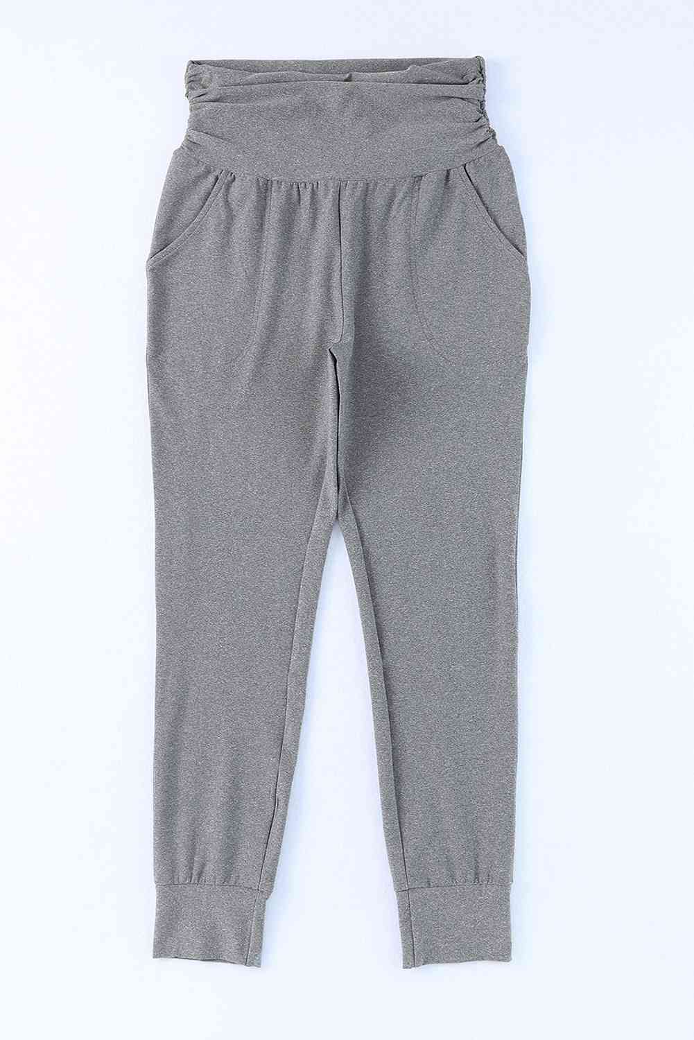 High-Rise Wide Waistband Joggers Bazaarbey