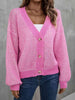 BazaarBey Heathered Lantern Sleeve Cardigan Trendsi