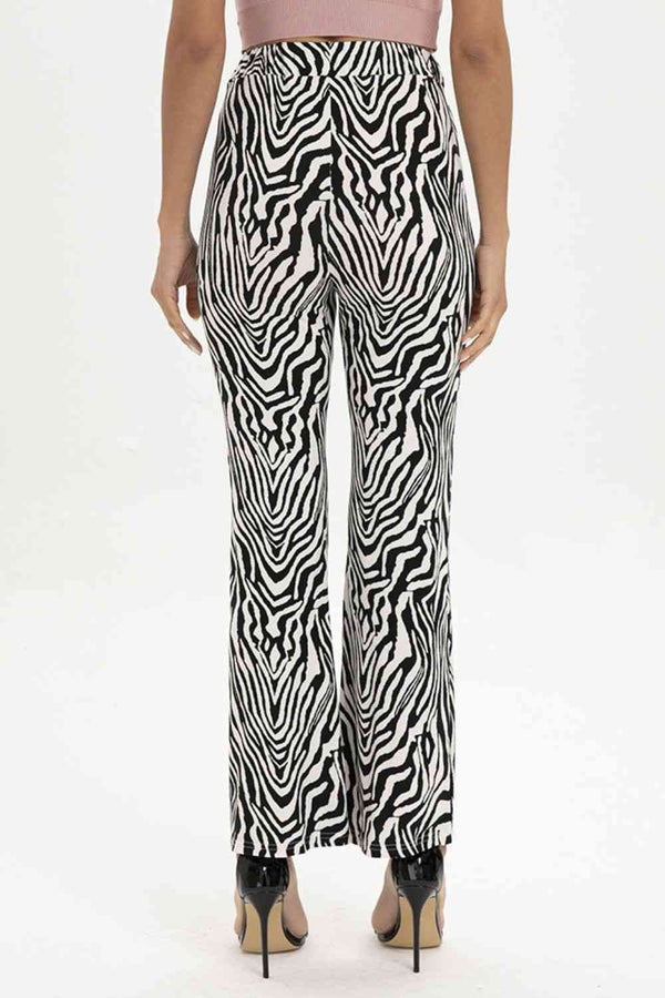 Zebra Print Straight Leg Pants Bazaarbey