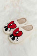 dy Love Heart Print Plush Slippers Trendsi