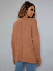 Dropped Shoulder High-Low Waffle-Knit Top Bazaarbey