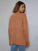 Dropped Shoulder High-Low Waffle-Knit Top Bazaarbey