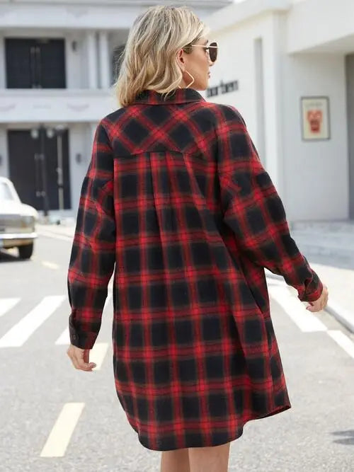 Plaid Button Up Collared Neck Shirt Bazaarbey