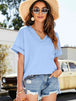 High-Low Side Slit V-Neck Tee Bazaarbey