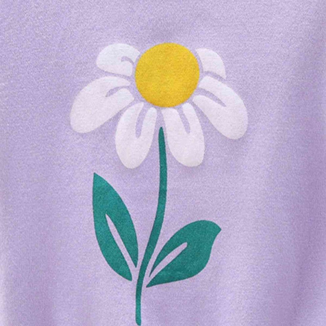 Flower Graphic Ribbed Trim Knit Top Trendsi