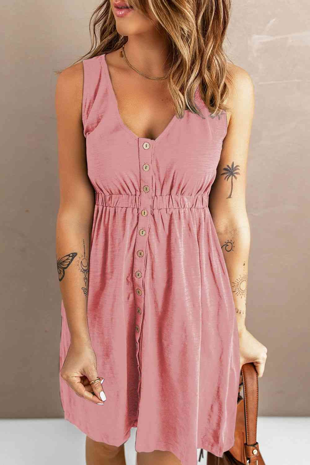 Sleeveless Button Down Mini Magic Dress Bazaarbey