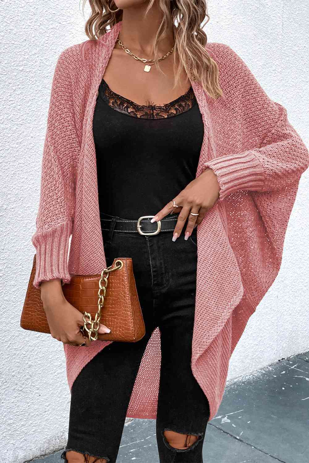 Open Front Dolman Sleeve Cardigan Bazaarbey