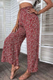 Ditsy Floral Slit  Waist Wide Leg Pants Bazaarbey