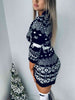 Christmas Element Round Neck Mini Sweater Dress Bazaarbey