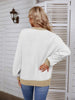 Decorative Button Round Neck Sweater Bazaarbey