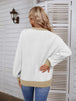 Decorative Button Round Neck Sweater Bazaarbey