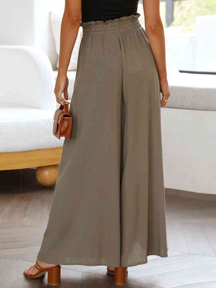 Drawstring Waist Wide Leg Pants Bazaarbey