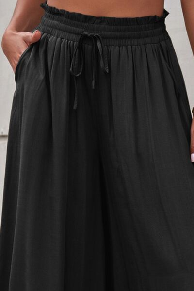 Drawstring Waist Wide Leg Pants Bazaarbey