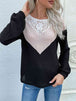  Yoke Waffle Knit Top Trendsi