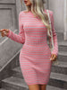 Striped Round Neck Sweater Dress Bazaarbey