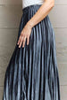  Accordion Pleated Flowy Midi Skirt 