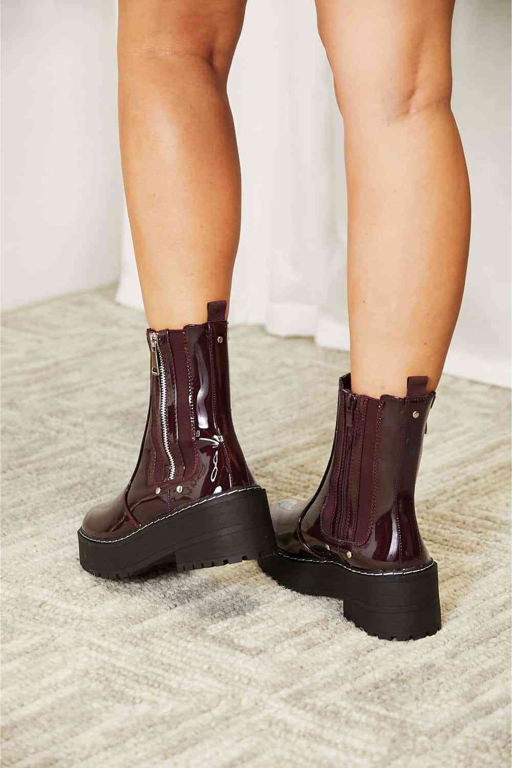  Side Zip Platform Boots Trendsi