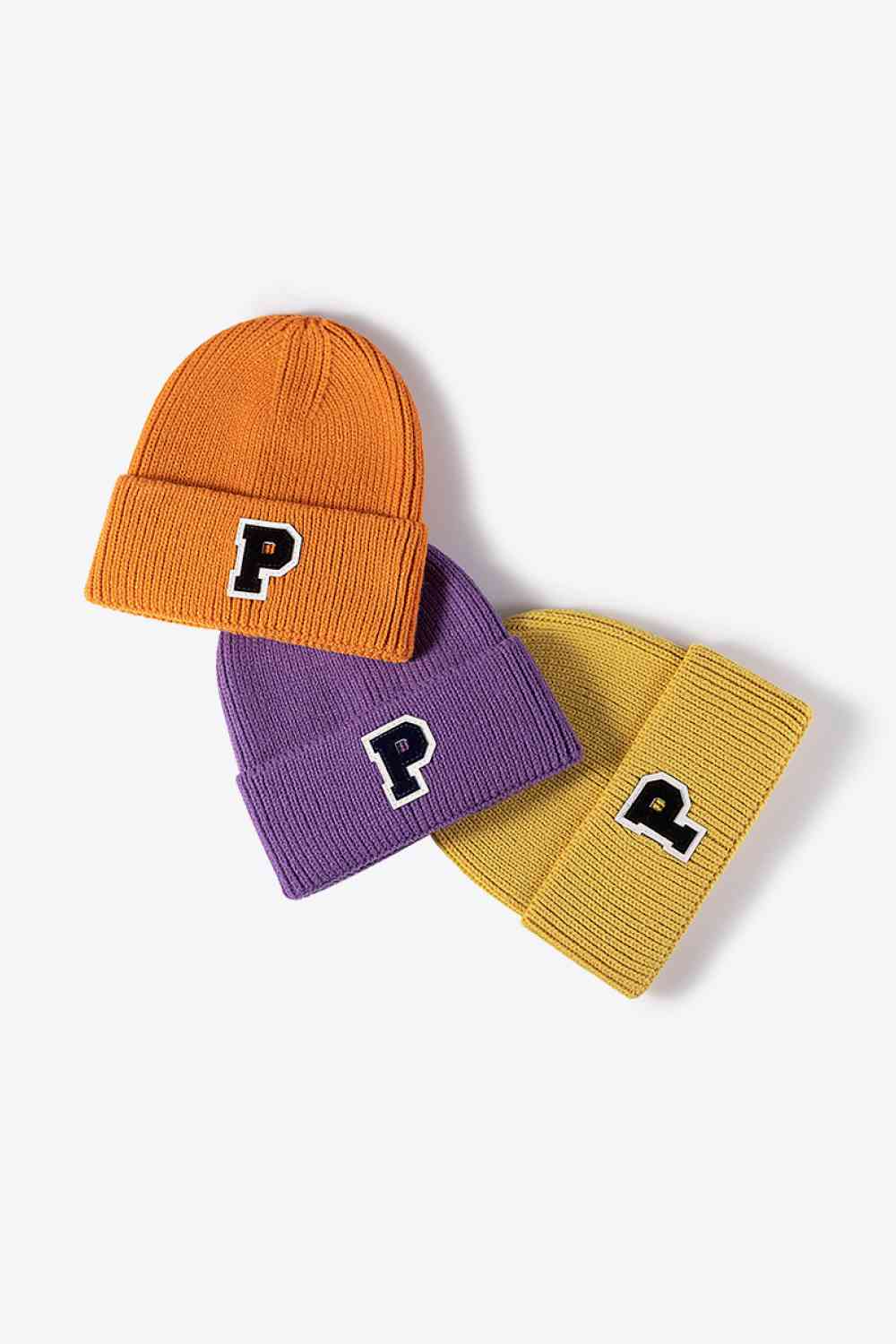 Letter Patch Cuffed Knit Beanie Trendsi