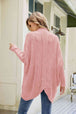 Mixed Knit  Dolman Sleeve Cardigan Trendsi