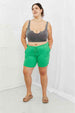   Too Good Full Size Ribbed Shorts in Green Trendsi