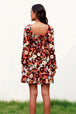 Floral Smocked Balloon Sleeve Tiered Dress -BazaarBey - www.shopbazaarbey.com