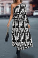 Printed One-Shoulder Tie Waist Dress -BazaarBey - www.shopbazaarbey.com