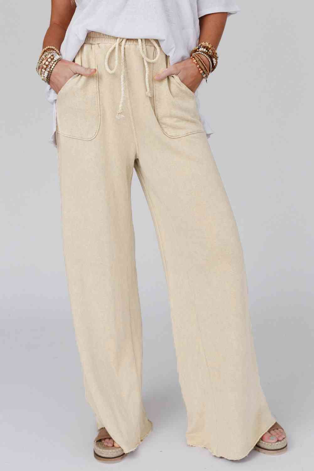 Wide Leg Pocketed Pants Bazaarbey