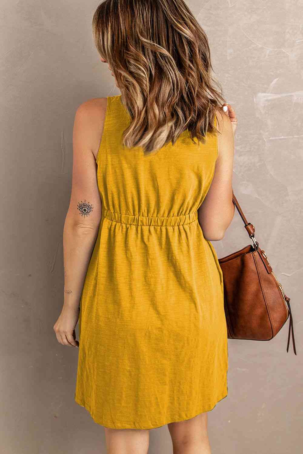 Sleeveless Button Down Mini Magic Dress Bazaarbey