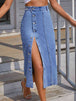 Button Down Denim Skirt Bazaarbey