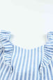 Striped Tie Back Ruffled Tank Bazaarbey