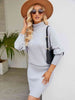 Turtle Neck Long Sleeve Ribbed Sweater Dress Bazaarbey