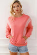  Round Neck Sweatshirt with Pocket Trendsi