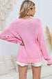 V-Neck Long Sleeve Knit Top Trendsi