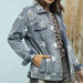 Star Distressed Denim Shacket Bazaarbey