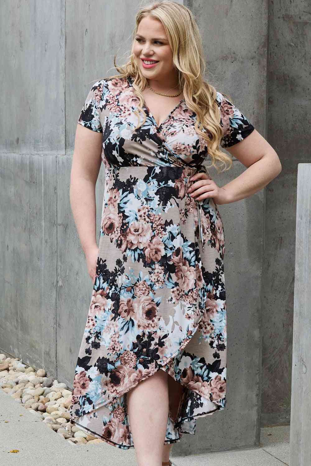 Heimish Give Me Roses Full Size Floral Maxi Wrap Dress -BazaarBey - www.shopbazaarbey.com