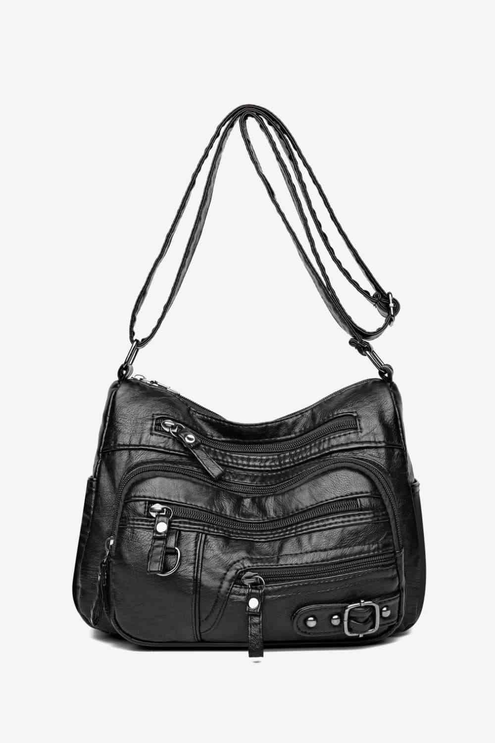 Multi-Pocket PU Leather Crossbody Bag Bazaarbey